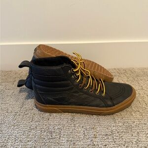Vans Black and Tan High-Top Sneakers
